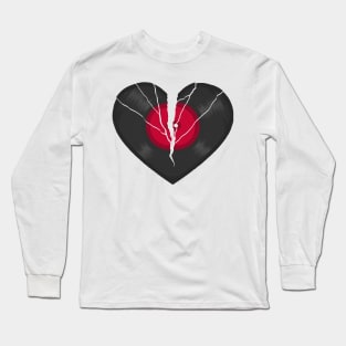 Broken LP Vinyl Record Heart Long Sleeve T-Shirt